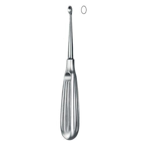 Bone surgery , Bone curette, acc. to Volkmann, with hollow Handle, oval
